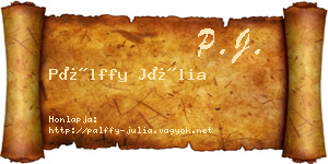 Pálffy Júlia névjegykártya